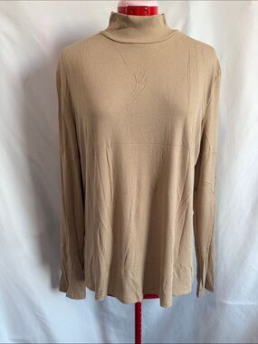 Classic Lightweight Tan Turtleneck Sweater
